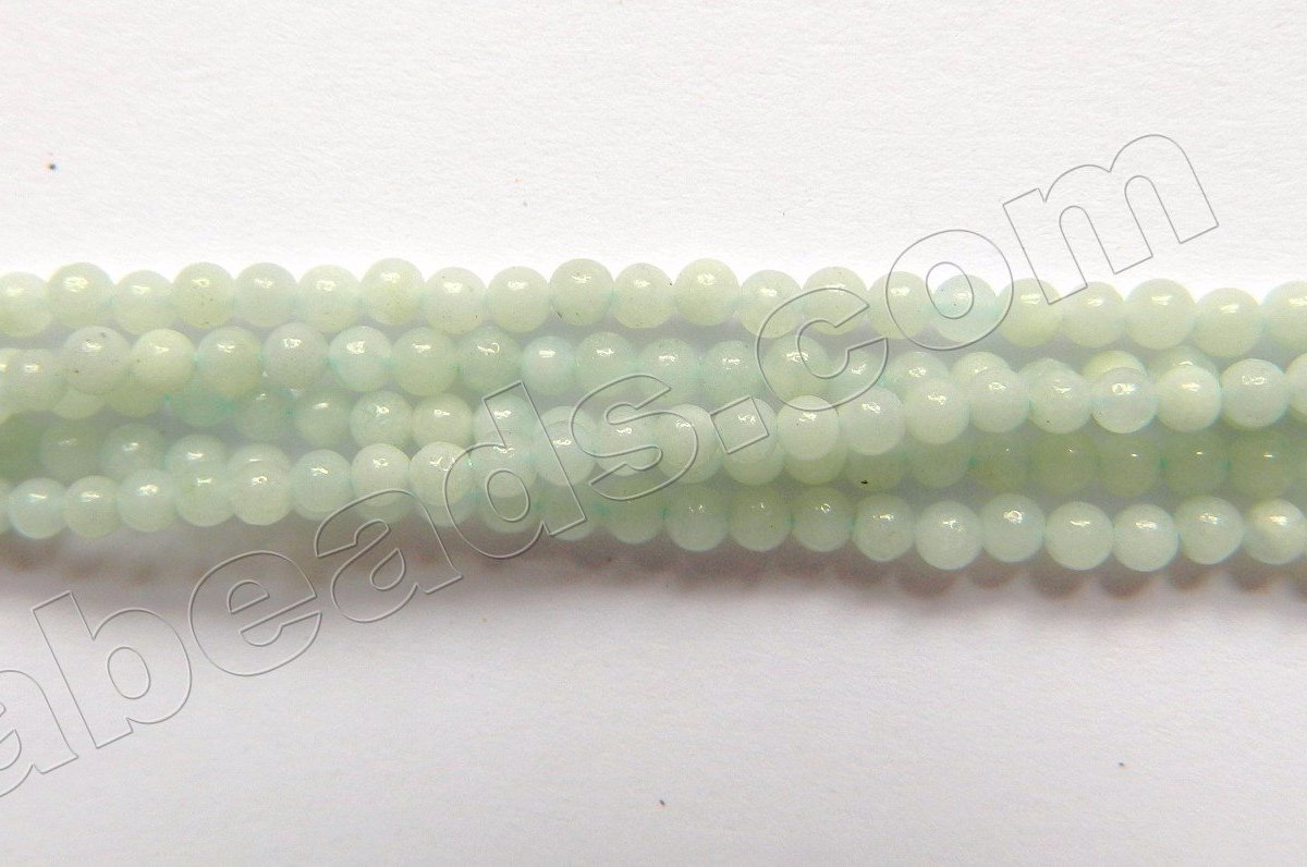 Amazonite A  - Small Smooth Round Beads  16"