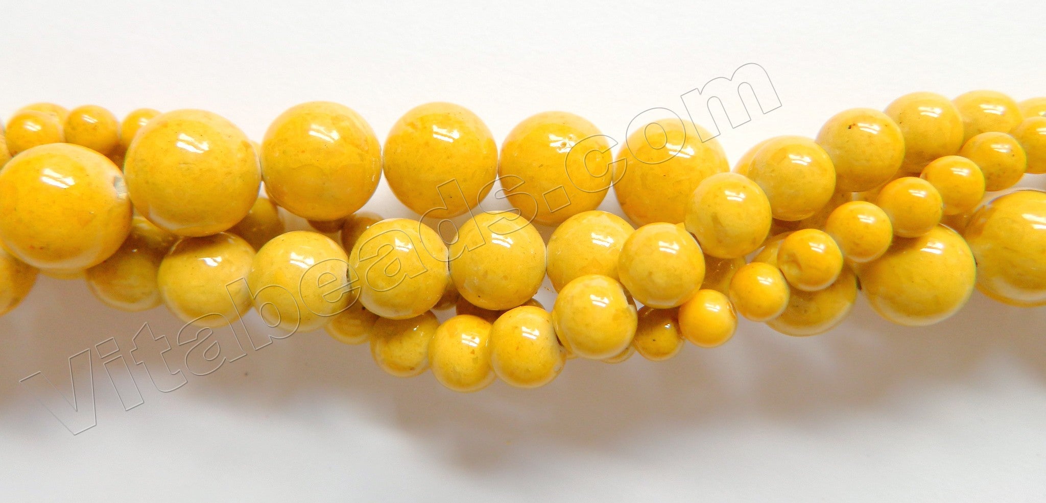 Color Fossil Agate  03  -  Smooth Round Beads 16"