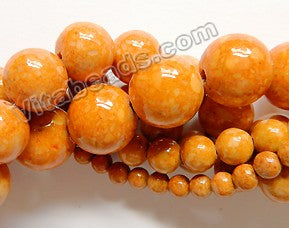 Color Fossil Agate  05  -  Smooth Round Beads 16"