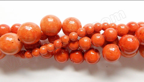 Color Fossil Agate  06  -  Smooth Round Beads 16"