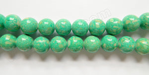 Color Fossil Agate  11  -  Smooth Round Beads 16"
