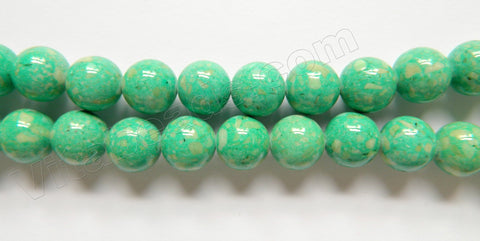 Color Fossil Agate  11  -  Smooth Round Beads 16"
