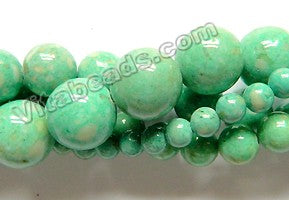 Color Fossil Agate  12  -  Smooth Round Beads 16"