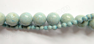 Color Fossil Agate  13  -  Smooth Round Beads 16"