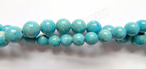 Color Fossil Agate  14  -  Smooth Round Beads 16"