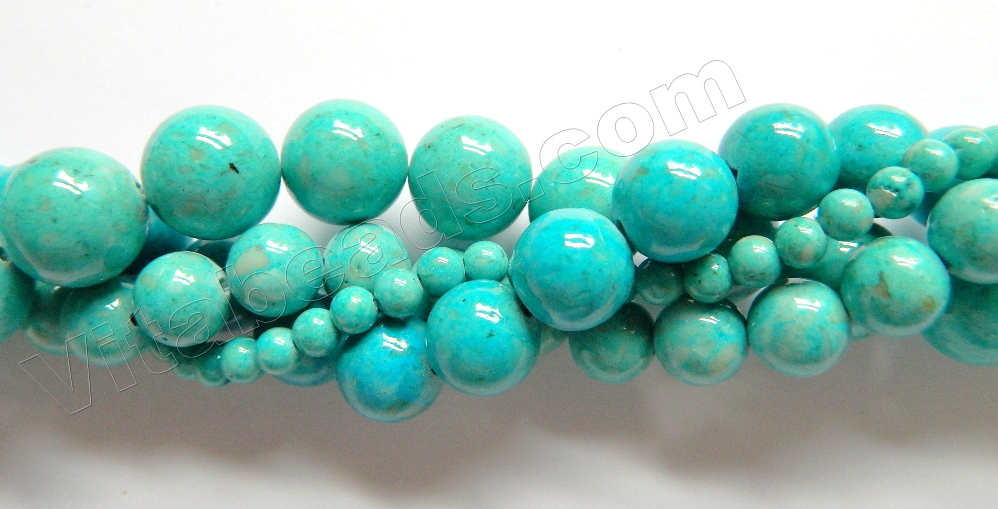 Color Fossil Agate  16  -  Smooth Round Beads 16"