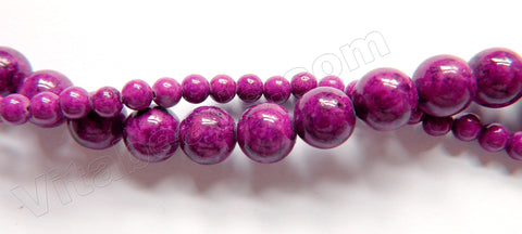 Color Fossil Agate  21  -  Smooth Round Beads 16"