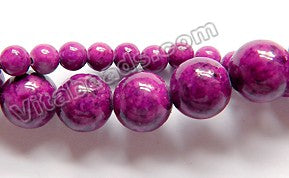 Color Fossil Agate  21  -  Smooth Round Beads 16"