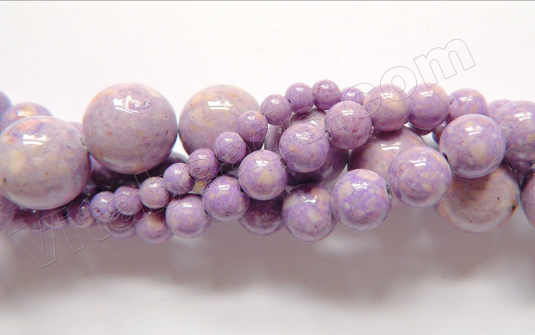 Color Fossil Agate  23  -  Smooth Round Beads 16"