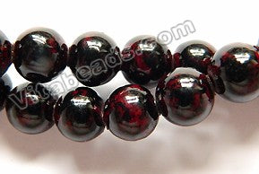 Color Fossil Agate  25  -  Smooth Round Beads 16"
