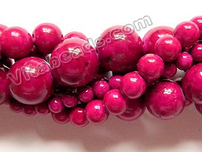 Color Fossil Agate  26  -  Smooth Round Beads 16"