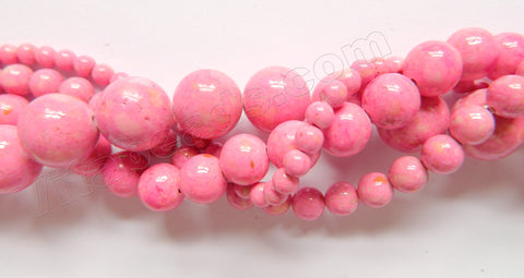 Color Fossil Agate  30  -  Smooth Round Beads 16"