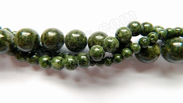 Color Fossil Agate  08  -  Smooth Round Beads 16"