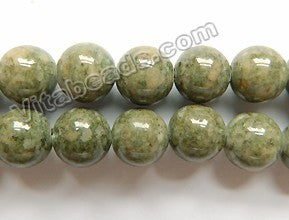 Color Fossil Agate  07  -  Smooth Round Beads 16"