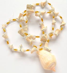 Shell Necklaces SNC 001 - Cream White