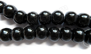 Porcelain Beads - Black - 20x15mm Big Smooth Drum 13"