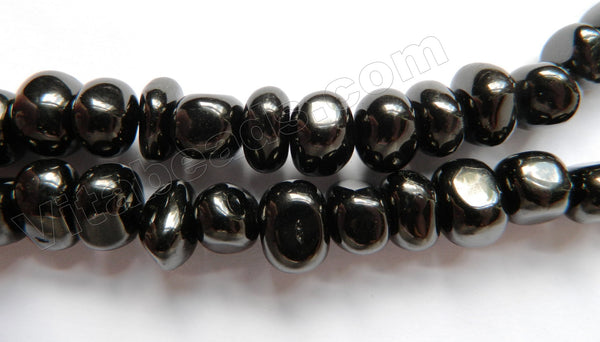 Black Amber Natural AA  -  10-14mm Smooth Tumbles  16"