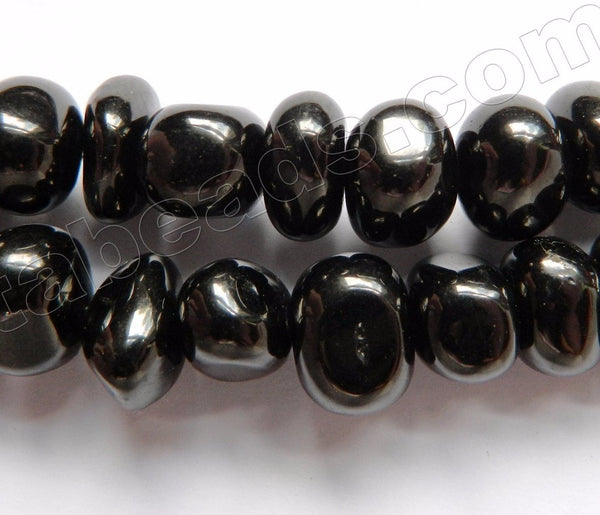 Black Amber Natural AA  -  10-14mm Smooth Tumbles  16"