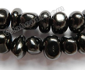 Black Amber Natural AA  -  10-14mm Smooth Tumbles  16"