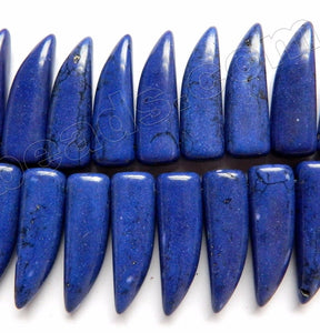 Sapphire Turquoise  -  Smooth Horn Beads Top Drilled  16"