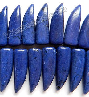 Sapphire Turquoise  -  Smooth Horn Beads Top Drilled  16"