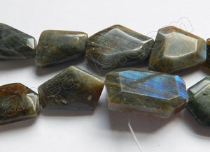 Labradorite Dark  -  Irregular Faceted Flat  15"