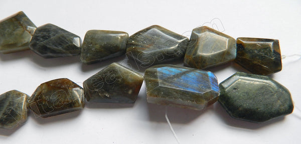 Labradorite Dark  -  Irregular Faceted Flat  15"