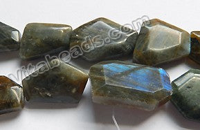 Labradorite Dark  -  Irregular Faceted Flat  15"