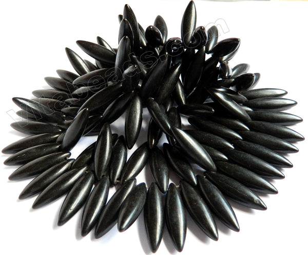 Black Turquoise  -  Long Marquise Top-drilled
