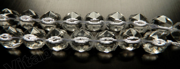 Crystal Natural AAA  -  Hand Star Cut Faceted Beads  16"