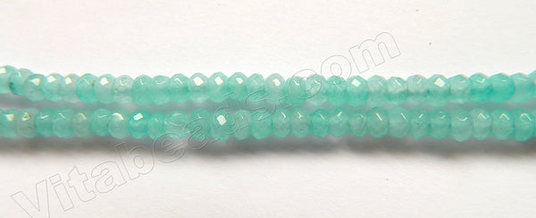 Light Green Apatite Jade  -  Small Faceted Rondel  14.5"     4 mm