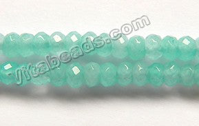 Light Green Apatite Jade  -  Small Faceted Rondel  14.5"     4 mm