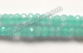 Light Green Apatite Jade  -  4mm Small Faceted Rondel  14.5"