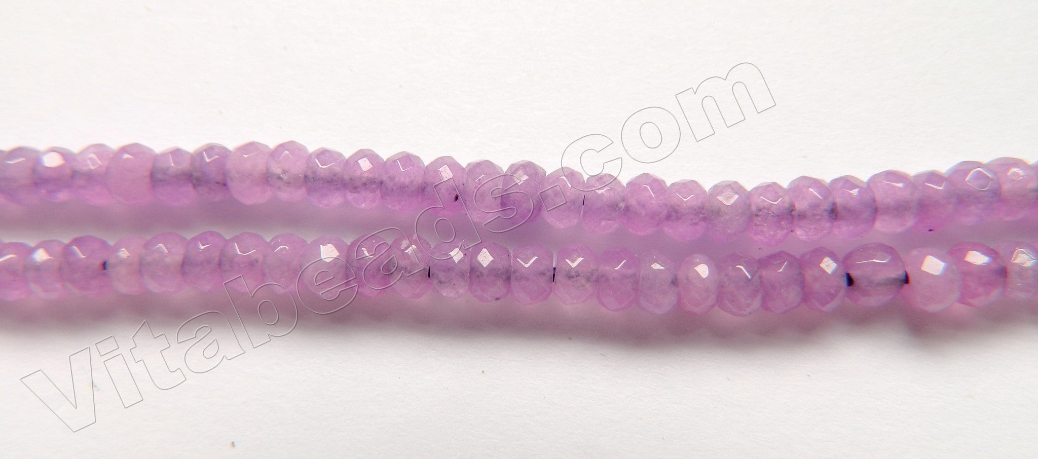 Light Purple Jade  -  Small Faceted Rondel  14.5"     4 mm