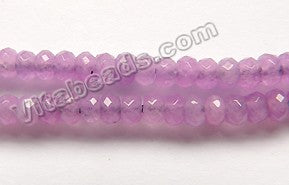 Light Purple Jade  -  Small Faceted Rondel  14.5"     4 mm