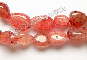 Ruby Red Fire Agate  -  8-14mm Smooth Tumble  16"