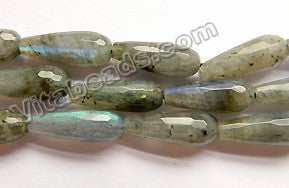 Labradorite A  -  Faceted Drops 16"