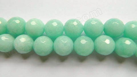 Green Amazonite Jade  -  Faceted Round  16"