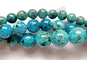 Kiwi Stone  -  Apatite  -  Smooth Round Beads  16"