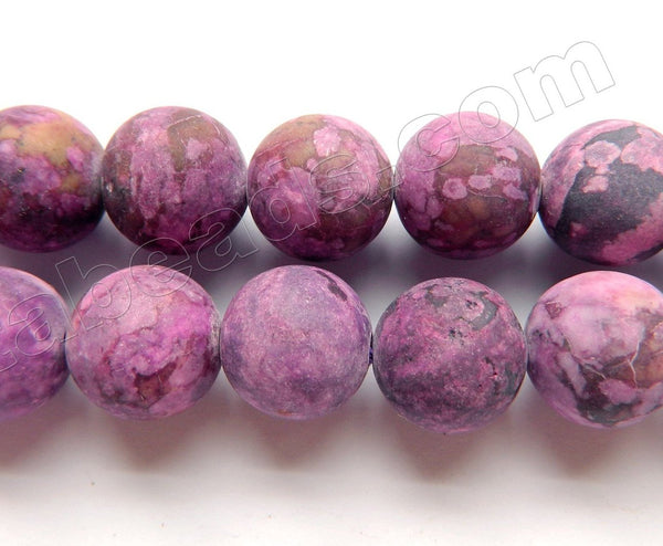 Frosted Sugilite A  -  Big Smooth Round Beads  16"