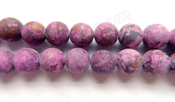 Frosted Sugilite A  -  Big Smooth Round Beads  16"