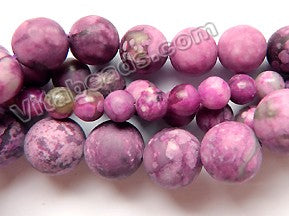 Frosted Sugilite A  -  Big Smooth Round Beads  16"