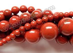 Red Jasper AA  -  Smooth Round Beads  15.5"