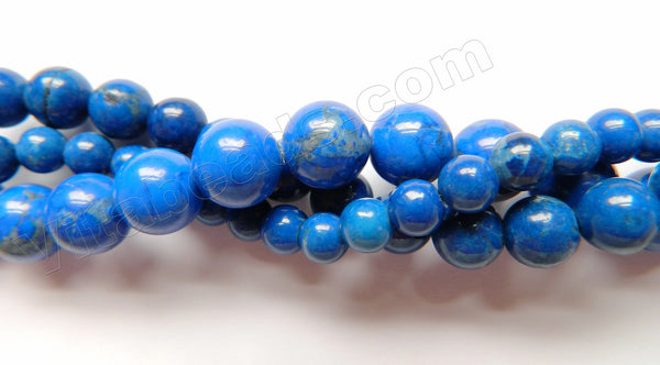 Lapis Howlite Turquoise - Smooth Round Beads   16"