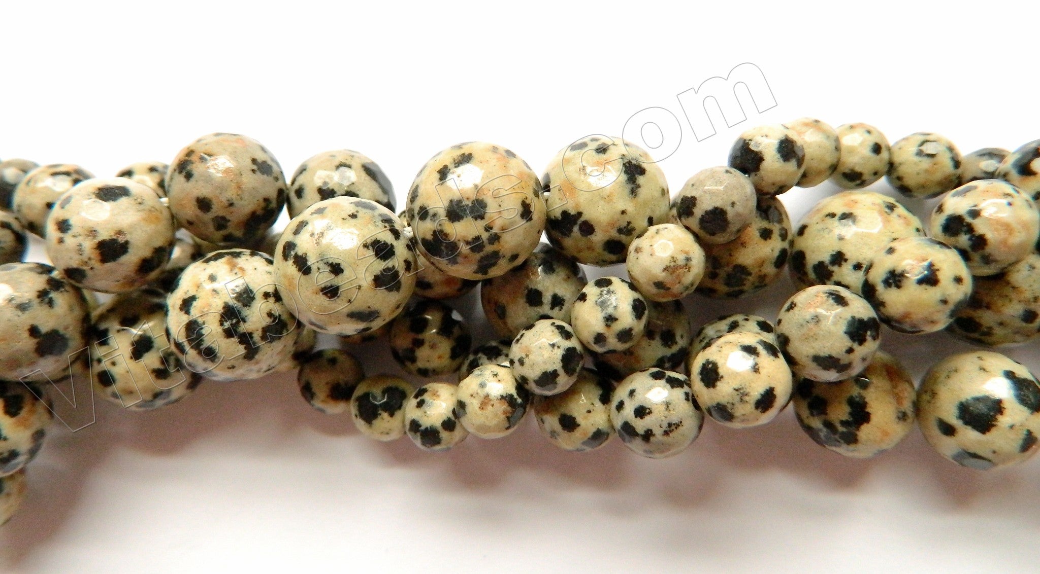 Dalmatian Jasper AAA  -  Faceted Round  16"