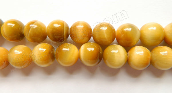 Butter Tiger Eye AAA  - Round Beads 16"