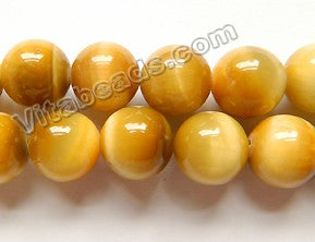 Butter Tiger Eye AAA  - Round Beads 16"