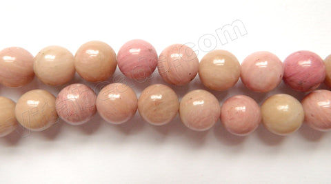 Light Mixed Rhodonite AA  -  Smooth Round  16"