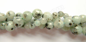 Pale Green Kiwi Stone  -  Faceted Round  16"