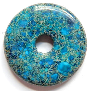 Smooth Pendant - Donut Aqua Blue Impression Jasper